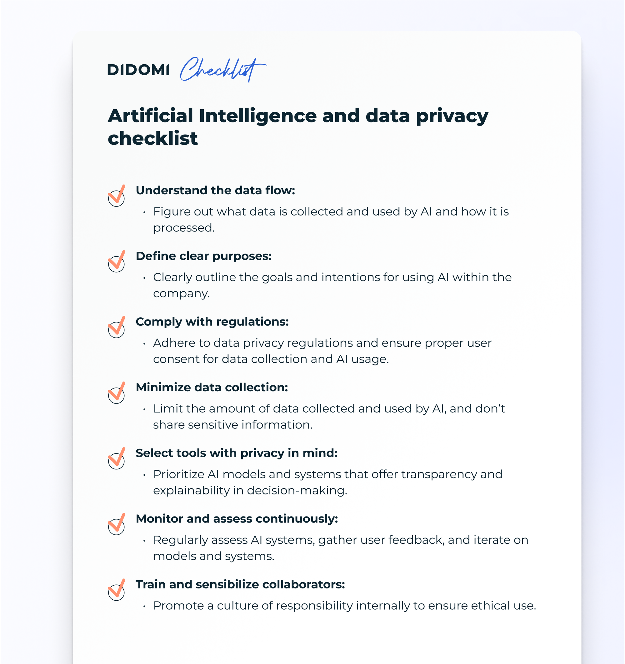 Didomi - AI and data privacy checklist