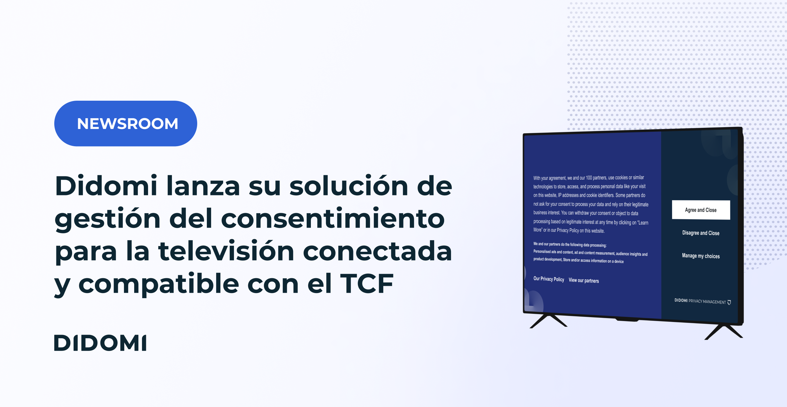 Didomi lanza su solución de gestión del consentimiento para la televisión conectada y compatible con el TCF